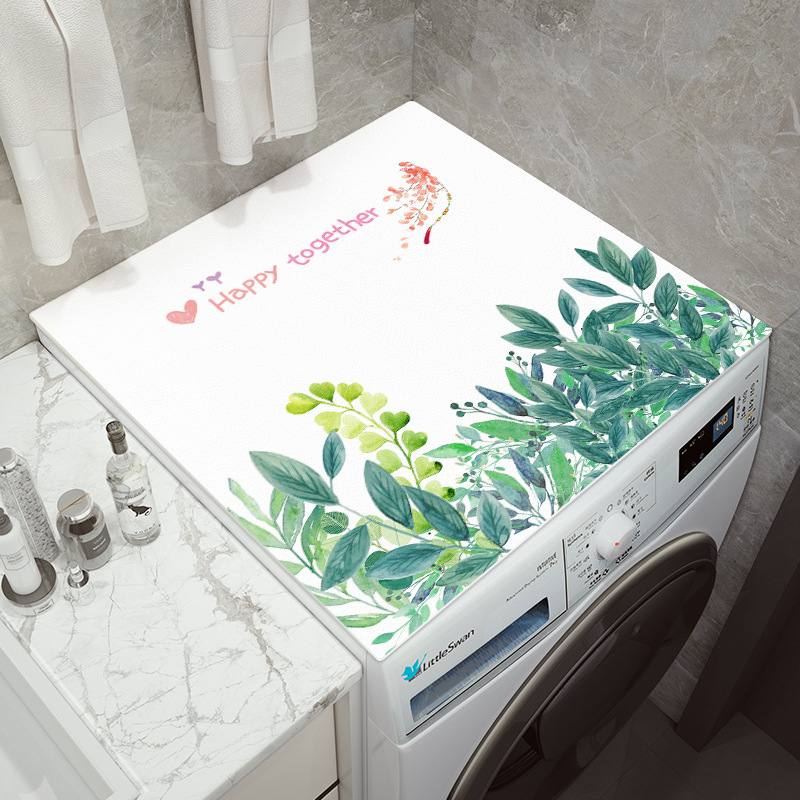 Lavadora estera de polvo 2022 nueva alfombra de cuero de imitación a prueba de agua estera de mesa de noche sola puerta doble refrigerador estera universal