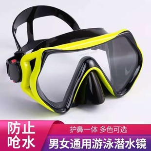 Cross-Border Adult Men's and Women's Large-Frame Diving Goggles Free Diving Mask High-Definition Anti-Fog Snorkeling Myopia Customized Model
