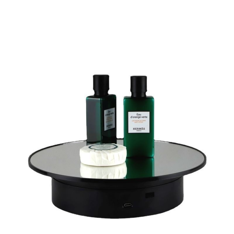 Cross-border new electric charging turntable live jewelry shooting display stand intelligent adjustable speed angle automatic rotation