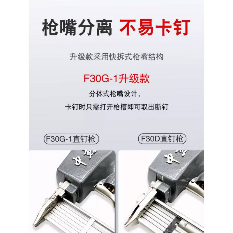 气钉枪木工F30直钉枪不卡钉气动u型打钉枪中杰钢钉枪气排批发