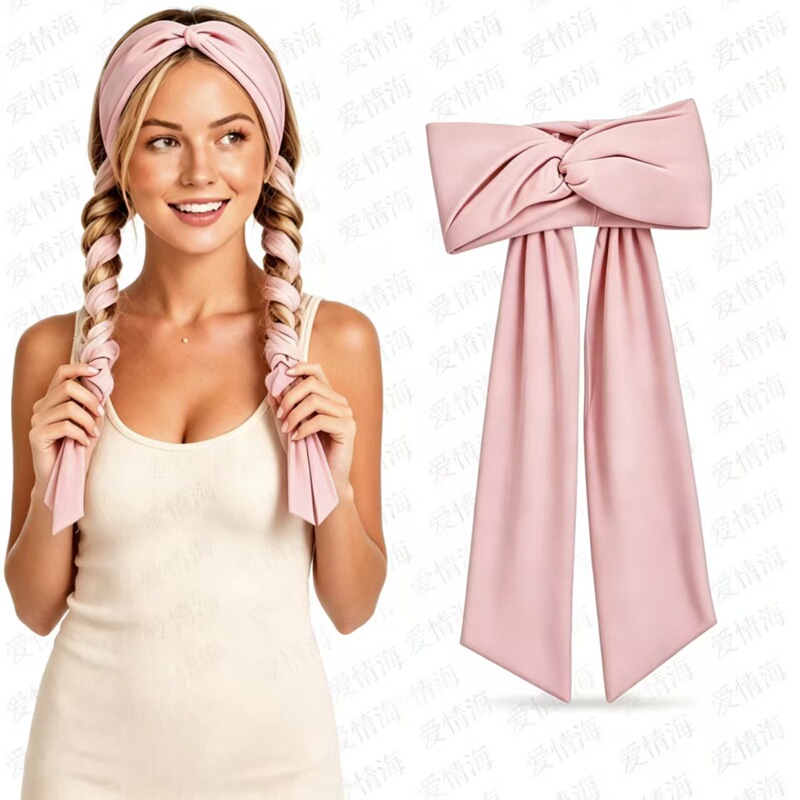Cross-border Amazon No-Heat Curling Headband, Skin-Friendly High-Elastic Yoga Headband, 2-in-1 Lazy Sleep Curling Tool