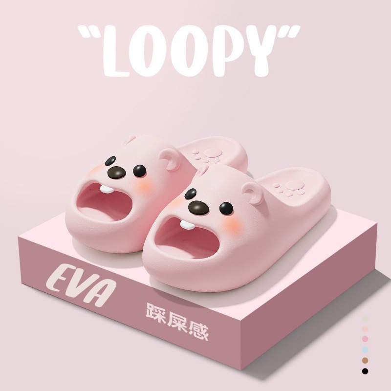 可爱loopy小海狸拖鞋女夏季新款EVA室内居家鞋防滑宿舍外穿凉拖鞋|undefined