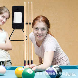 木质球杆架壁挂式台球厅整理架多格凹槽球杆架实木展示架水杯支架