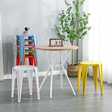 塑料凳子加厚成人家用餐桌高板凳现代简约时尚创意北欧方凳可叠放