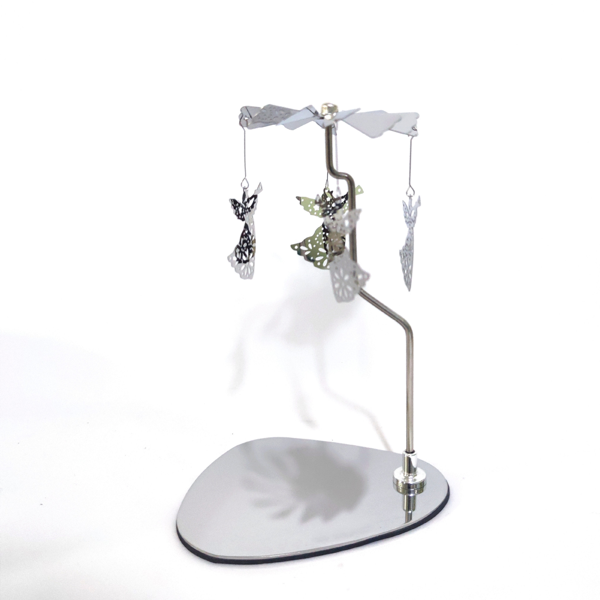 Amazon ins doles Acero inoxidable triángulo redondo bandeja giratoria candelabro aromaterapia vela linterna romántica