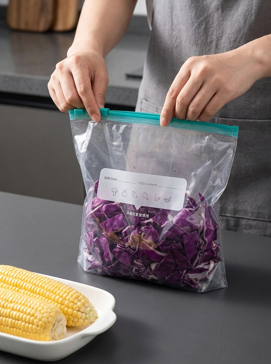 Cross-border thickened fresh-keeping sealed bag household ziplock self-sealing plastic packaging bag refrigerator freezer special sealed