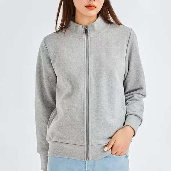 2025 High-End Stand-Up Collar Sweatshirt Corporate Workwear Solid Color Zipper Sweatshirt Autumn and Winter New Style Jacket