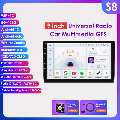 DVD Navigation — reversing image all-in-one machine - 8-128g-wifi-4glte-edition-7862-carplay-eight-nuclear-9-inch-universal-machine