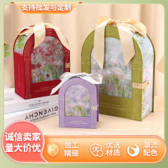 モネの花園のお土産の箱の高級感のリボンのスエードの毛の手提げの贈り物の箱の結婚する花嫁の誕生日は贈り物の箱に帰ります。