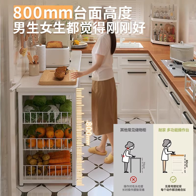 Estante de almacenamiento de cocina multifuncional mesa de corte de verduras para horno de microondas estante de almacenamiento de utensilios y mesa multicapa para cestas de verduras