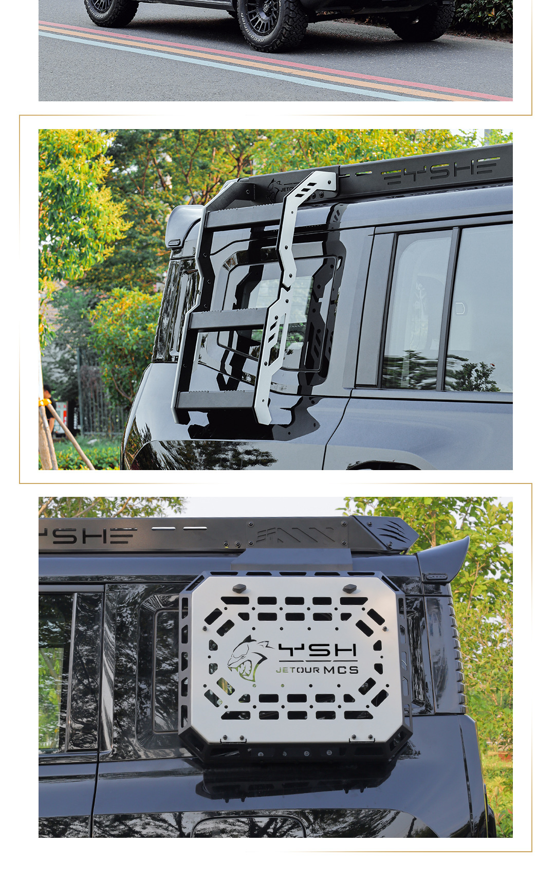 Suitable for Jietu Traveler Shanhai T2 Black Panther Series Roof Rack Modification Expansion Platform Ladder Mecha
