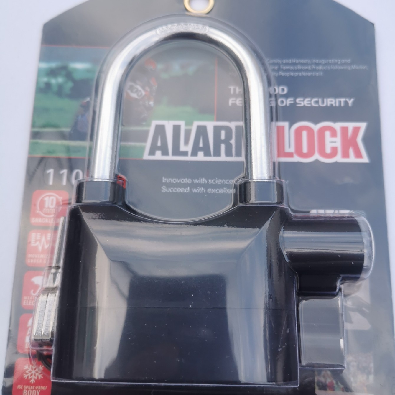 亚马逊热销防盗报警锁长短梁摩托车锁自行车电子锁电瓶车挂锁轻奢