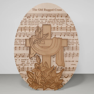Cross-border New Desktop Decoration Easter Cross Ornaments Home Living Room Ornaments Wooden Crafts A23
