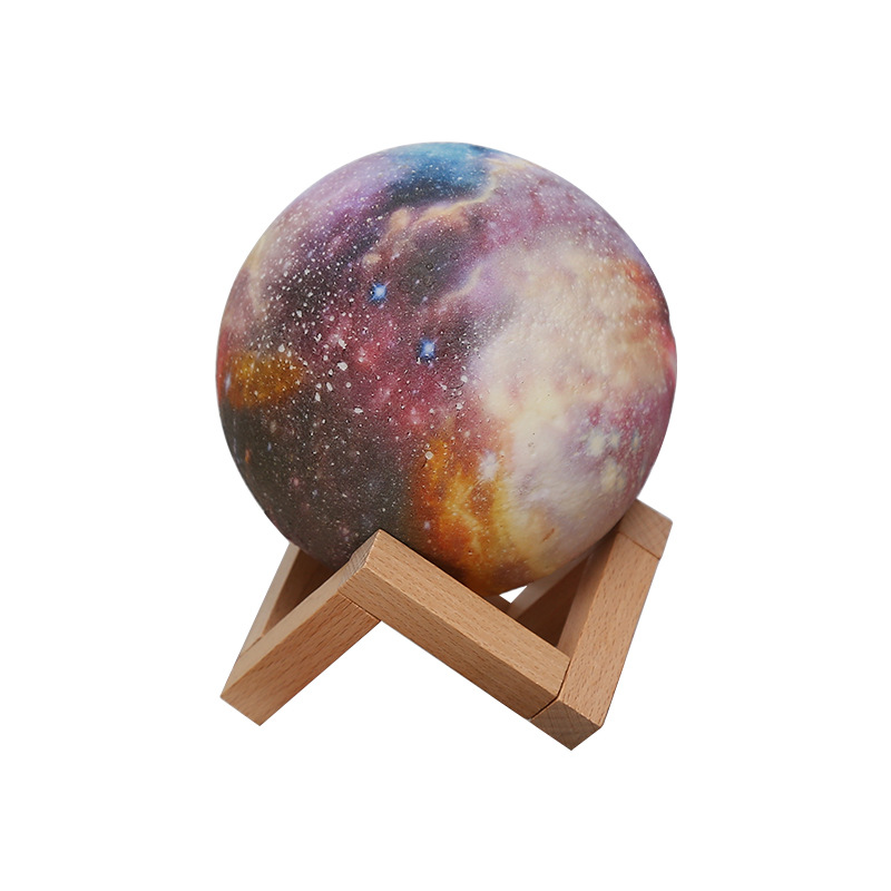 thumbnail image 1 of 3D Painted Moon Planet Light Bedroom Bedside Children's Hand-painted Graffiti Moon Atmosphere Night Light Starry Table Lamp, 1 of 5