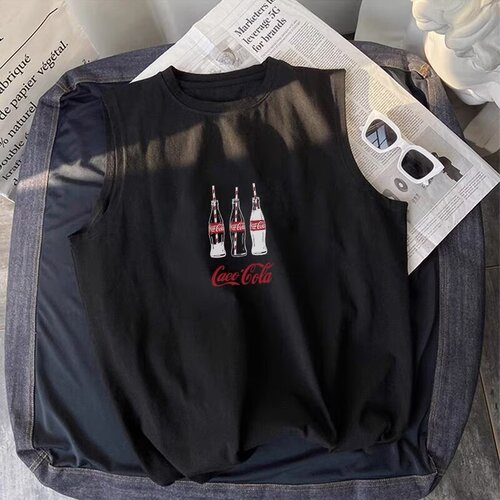 Men's Summer New Fashion Brand Loose Sport Fitness Vest Clothes Underwear Sleeveless Short-Sleeved T-Shirt 