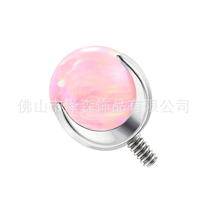 F136 Titanium Three-Claw Opal Tongue Barbell - 5mm Head 12G Thread Body Piercing Jewelry detail image 10