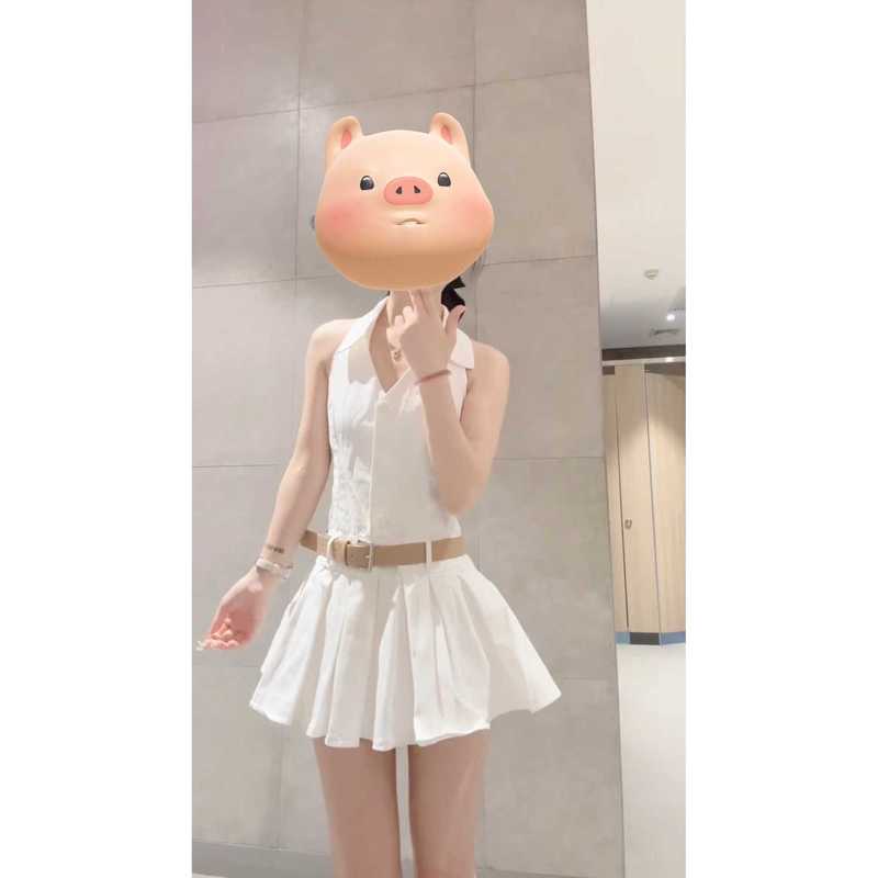 纯欲辣妹裙子女款爆款2025新款高级感网红时尚炸街白色无袖连衣裙|undefined