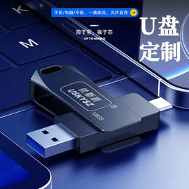 金属手机电脑U盘二合一TYPE-C超高速大容量u盘可个性化定制图片