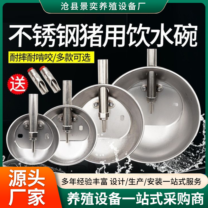 猪用饮水碗不锈钢水碗自动触碰猪饮水器碗式猪自动喝水槽养猪设备