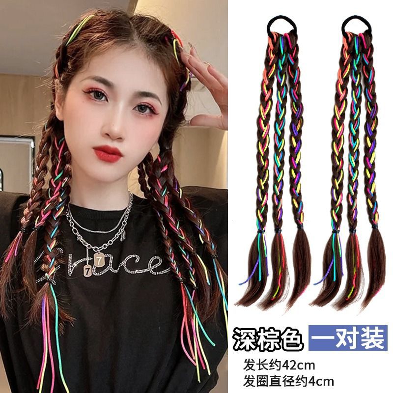 Trenza de boxeo peluca nueva cola de caballo color boxeo trenza larga dulce chica fresca Twist peluca cuerda de color de alta calidad