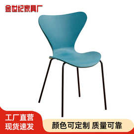 家用靠背椅子休闲餐椅咖啡厅加厚塑料椅办公洽谈餐厅凳子加厚款