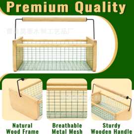 木质果蔬收纳篮简约手提杂物收纳筐厨房果园蔬菜水果采摘收纳筐