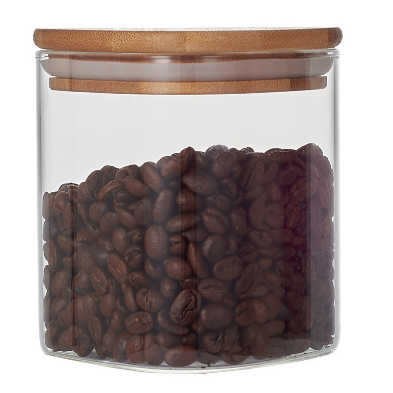 Nuevo vidrio de alto borosilicato sellado latas de té latas de cubierta de bambú triangular botella de caramelo contenedor de almacenamiento image 6