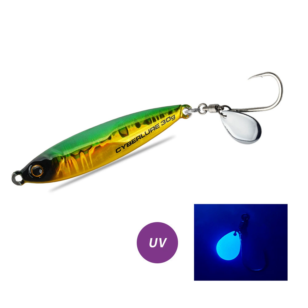 CYBERLURE Tungsten Steel Iron Plate Mackerel Luya Bait Qingdao Sea Fishing Boat Fishing Shore Throwing Mackerel Luminous Iron Plate Bait 112