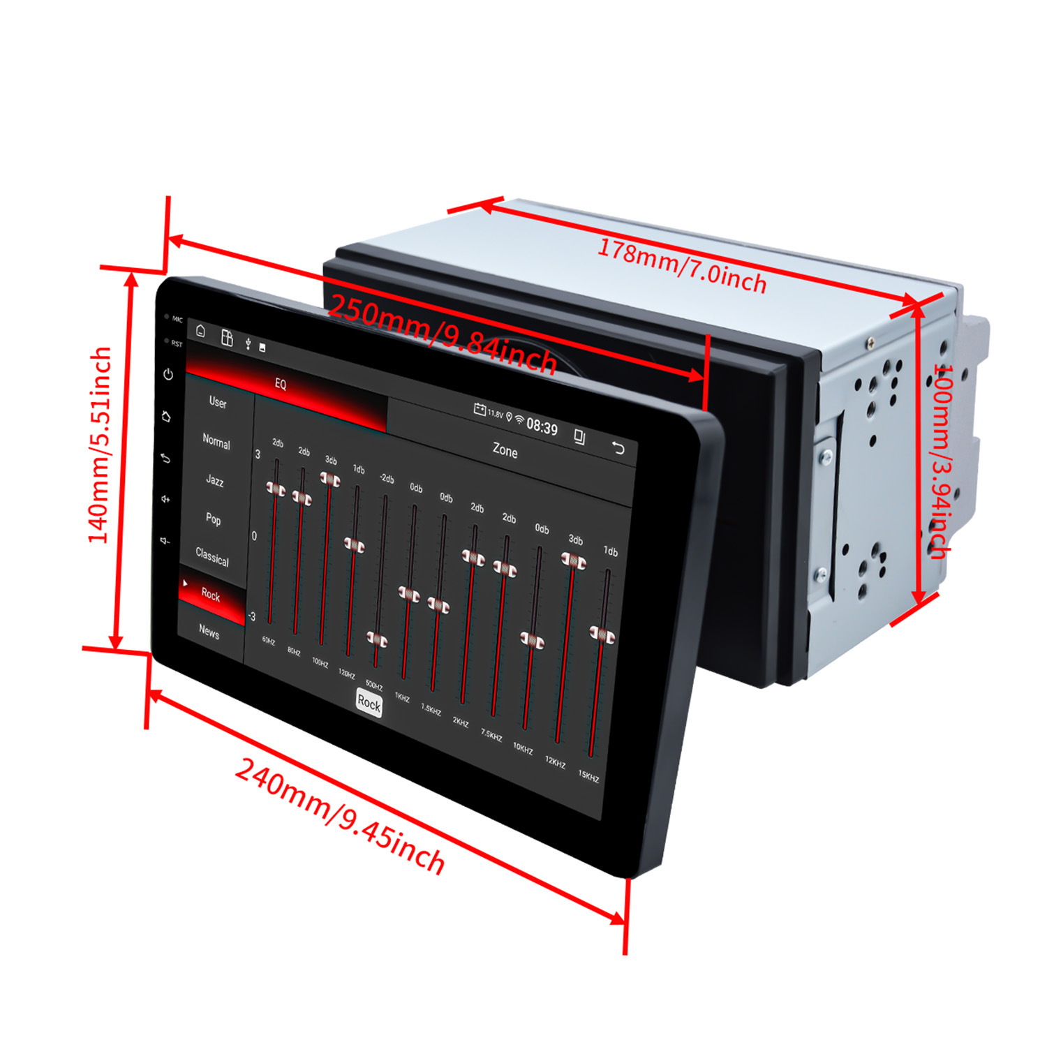 Cross-Border Exclusive Supply of Google 9inch Universal Dual-Spindle Rotating Screen Central Control Carplay Android Car Navigation System, Dropshipping Available