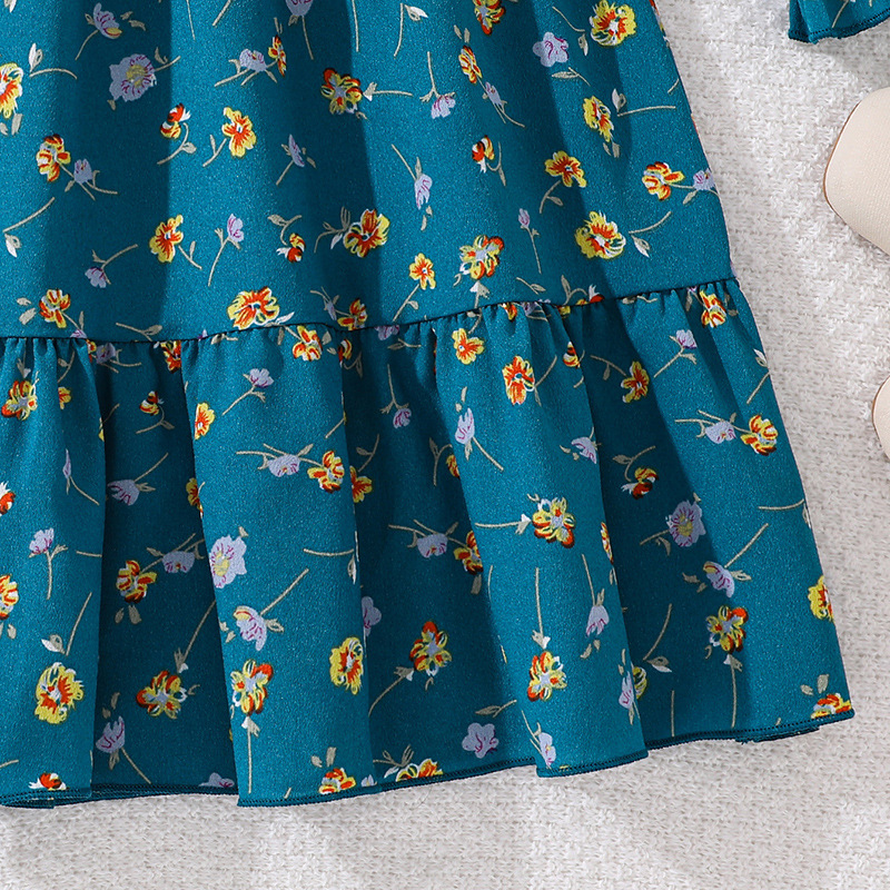 Mädchen Blumen Kleid Langarm Herbst Prinzessinnen Look_voghion.com