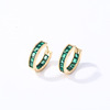 Zirconium, earrings, fashionable advanced small design accessory, light luxury style, bright catchy style