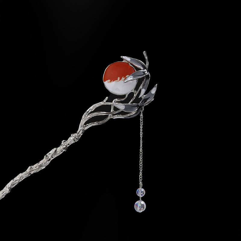 Rosa azul y blanco rhinestone flor horquilla mujeres de alto grado paso sacudida borla rizador de pelo horquilla estilo antiguo hanfu accesorios para el cabello otoño