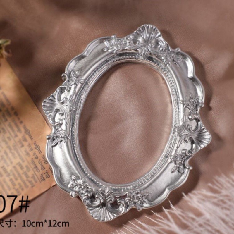 실버 타원형 사진 프레임