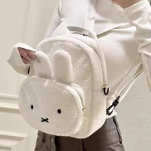 2025秋冬新款卡通可爱萌萌兔子羊羔毛两用背包女生小包双肩包书包