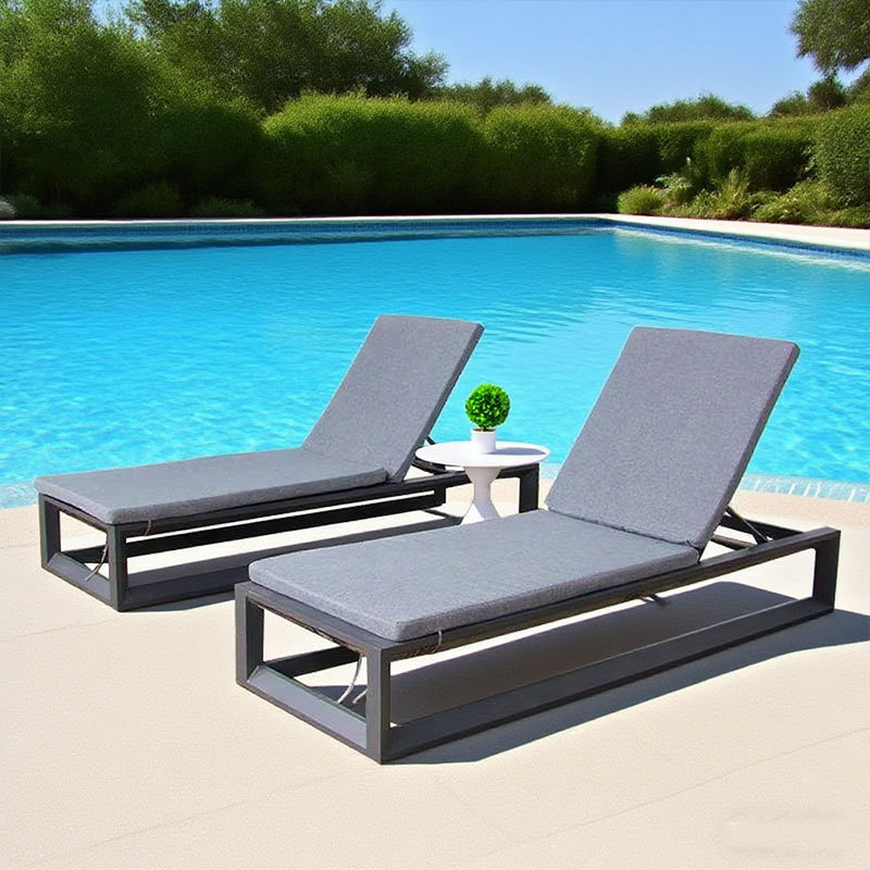 Cama de relajación impermeable y protector solar jardín piscina sillón al aire libre patio residencial al aire libre silla de playa frente al mar sombreado