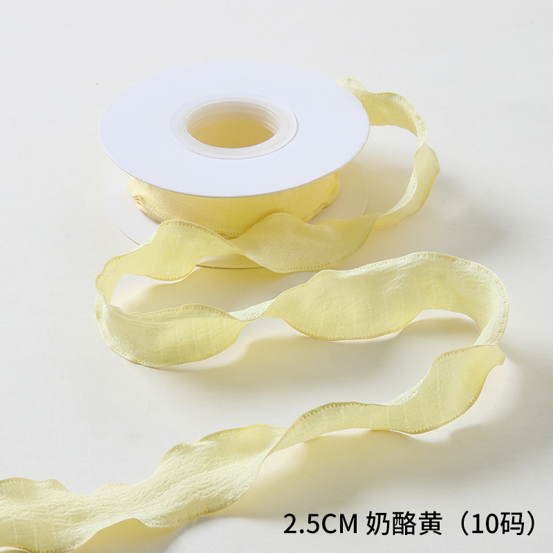 Cinta plisada al por mayor material de embalaje floral Macaron diybag embalaje de flores cinta de embalaje de flores de 4cm cinta de embalaje de flores