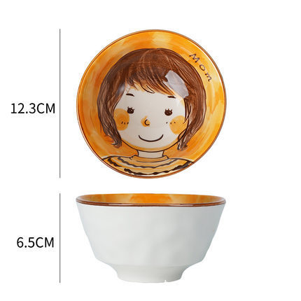 批发亲子碗个人专用家用饭碗一家四口儿童陶瓷碗家庭套装碗筷