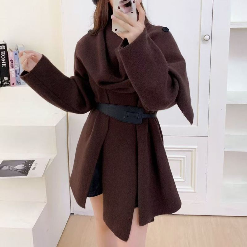 时尚休闲加厚披肩针织衫大衣女中长款气质高级感宽松显瘦毛衣外套|undefined
