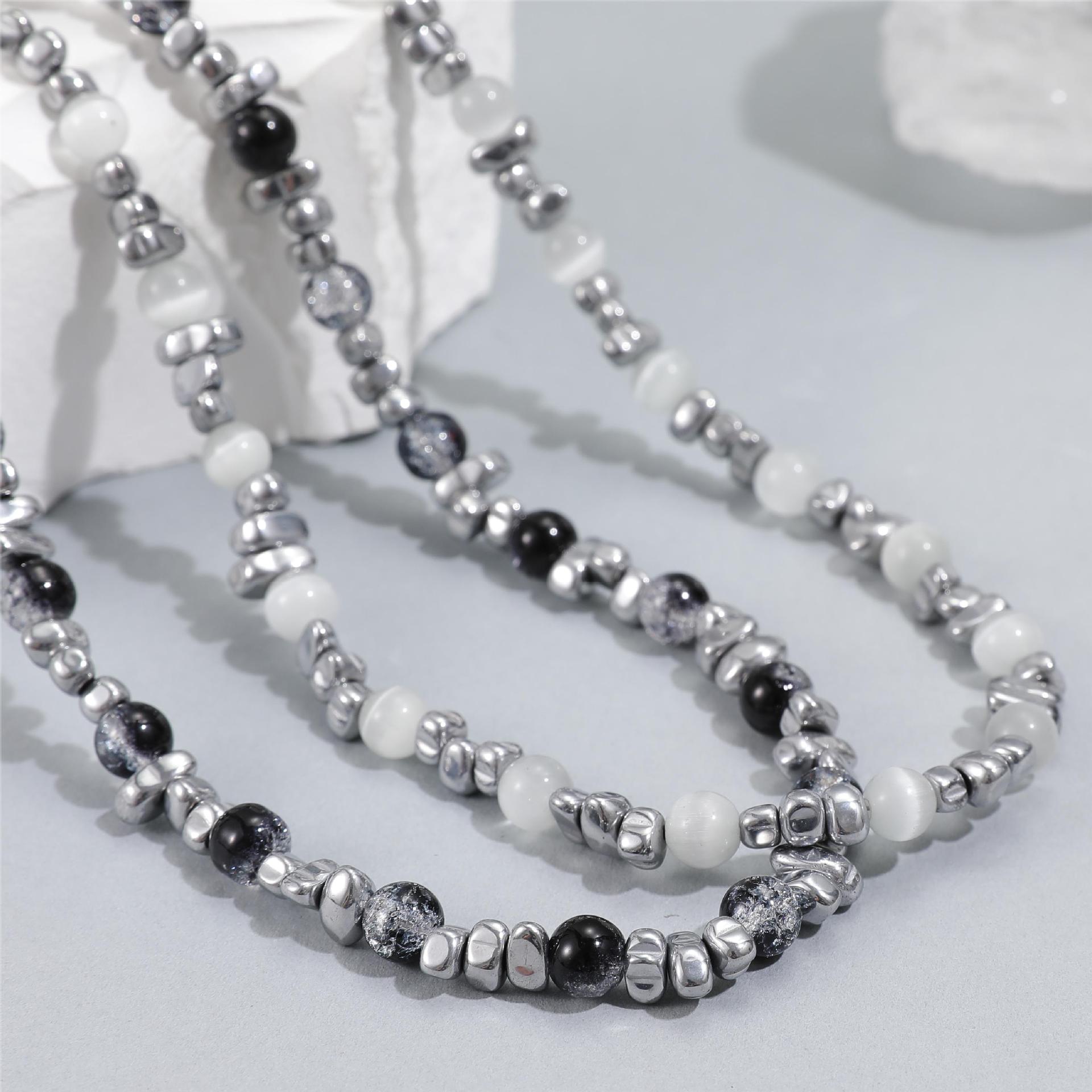 Einfacher Stil Geometrisch Perlen Opal Titan Stahl Irregulär Unisex Halskette Mit Anhänger display picture 4