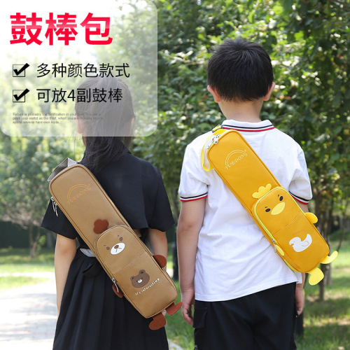 Student Cartoon Drum Mallet Bag Waterproof Logo Word Boys Fashion Drum Kit Mallet Pouch Drum Stick Case Duck Bear Personality