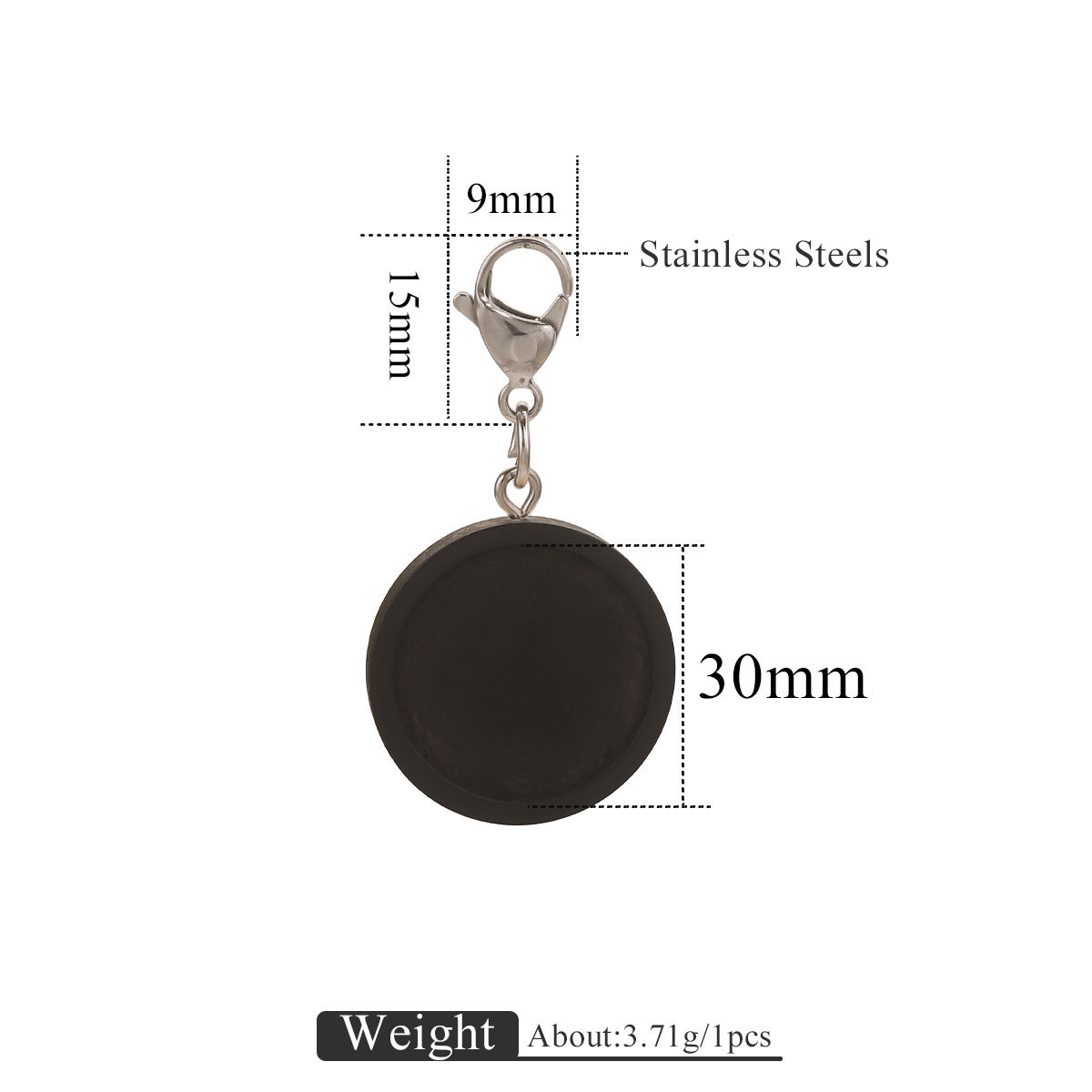 Base de madera redonda + ojo de oveja + anillo abierto + 15 joyería de joyería de llavero de joyería de joyería