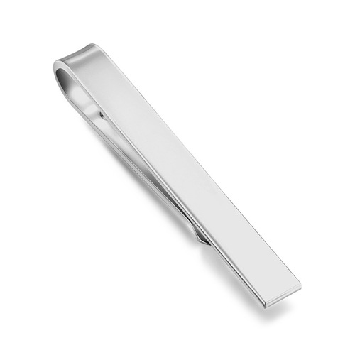 High quality brass laser LOGO men's business silver tie clip casual simple gold tie clip