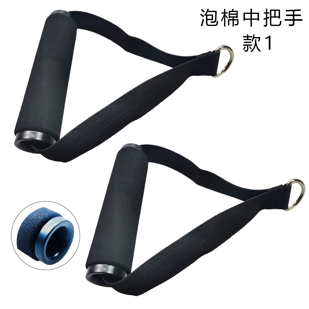 Accesorios de fitness manejar colgando dispositivo de tensión mango cuerda de tensión cuerda elástica mango de goma mango recubierto mango de esponja