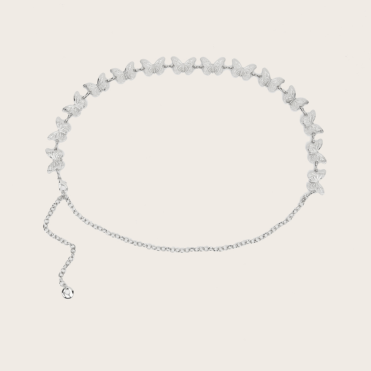 90g Weight Waist Chain Classification 1 Piece Quantity Casual, Daily, Shopping Occasion Metal Material Butterfly Pattern Women's Gender IG Style Style Gold, Silver Color Wholesale Jewelry IG Style Butterfly Metal Waist Chain 无