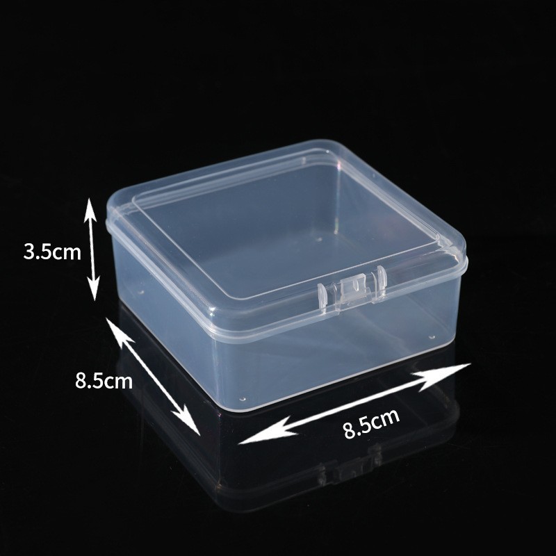 Caja de Plástico Transparente Pequeña Cuadrada para Joyería, Caja para Auriculares, Caja Pequeña para Accesorios, Mini Caja para Pendientes, Caja de Almacenamiento Portátil de Fabricante