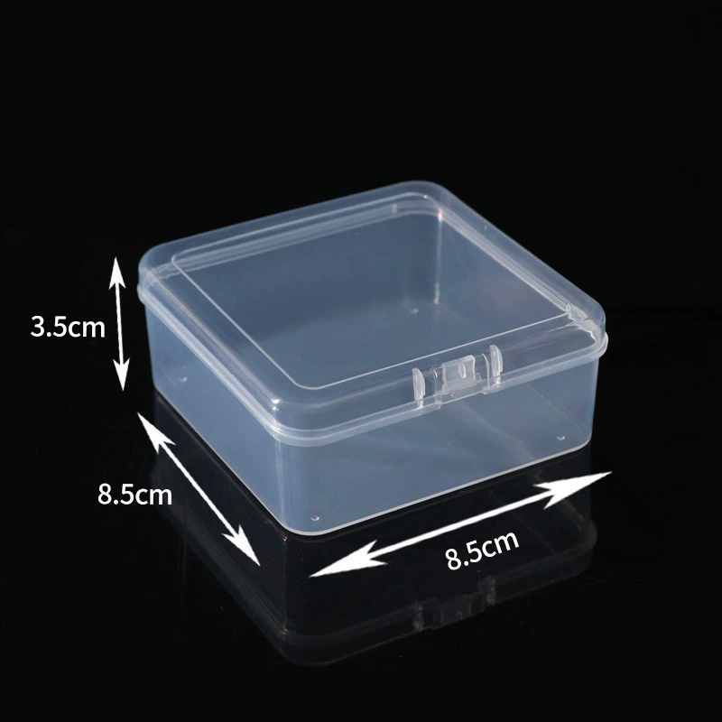 Transparent Plastic Storage Box for Earrings & Small Accessories, multiple square sizes 3.5–12.5 cm