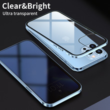 适用于苹果14Promax防窥万磁王手机壳 iPhone13Pro磁吸双面玻璃壳