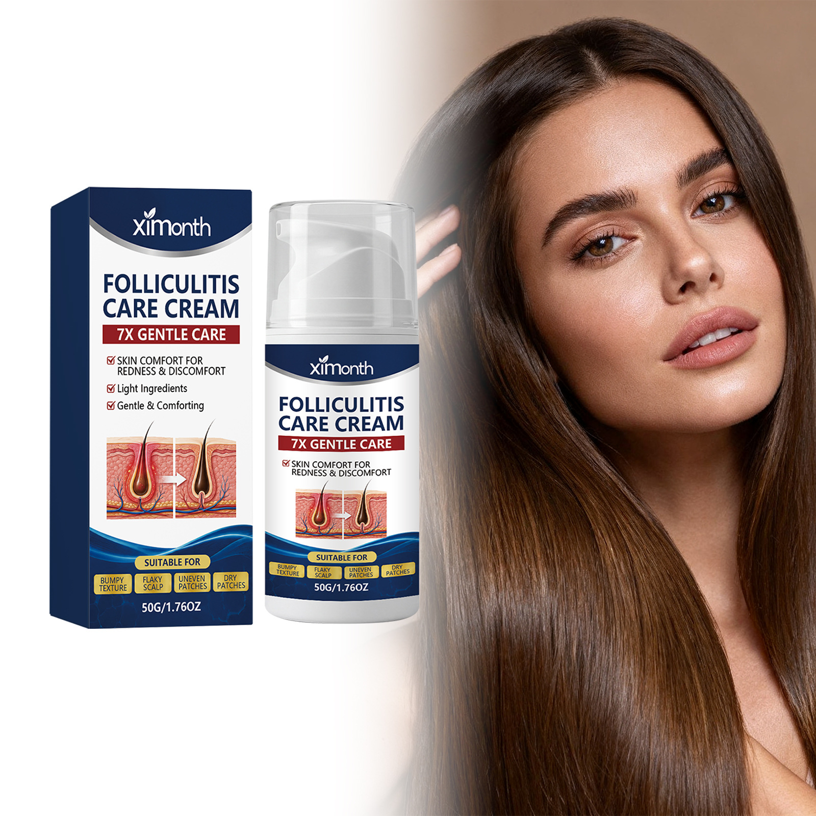 Ximonth Scalp Care Cream Moisturizes the Scalp and Skin, Making It Soft, Gentle, Skin-Friendly, Refreshing, Smooth, and Delicate