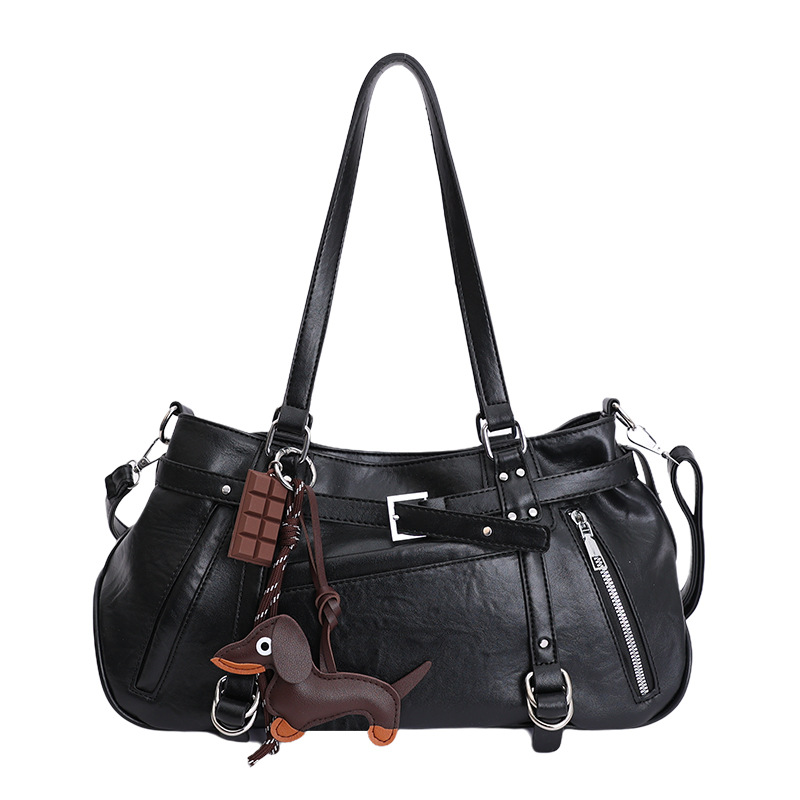 Sweet & Cool Spicy Girl Style Motorcycle Underarm Bag, Niche Design Streetwear Large Capacity Commuter Crossbody Bag For Women - Thumbnail 6