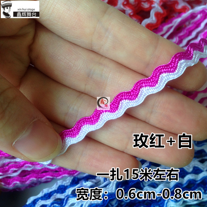 Ola de poliéster onda de agua étnico s cinturón de color sólido hilo de dos colores Cinturón drama abrigo sombrero botas accesorios decorativos hechos a mano material de bricolaje